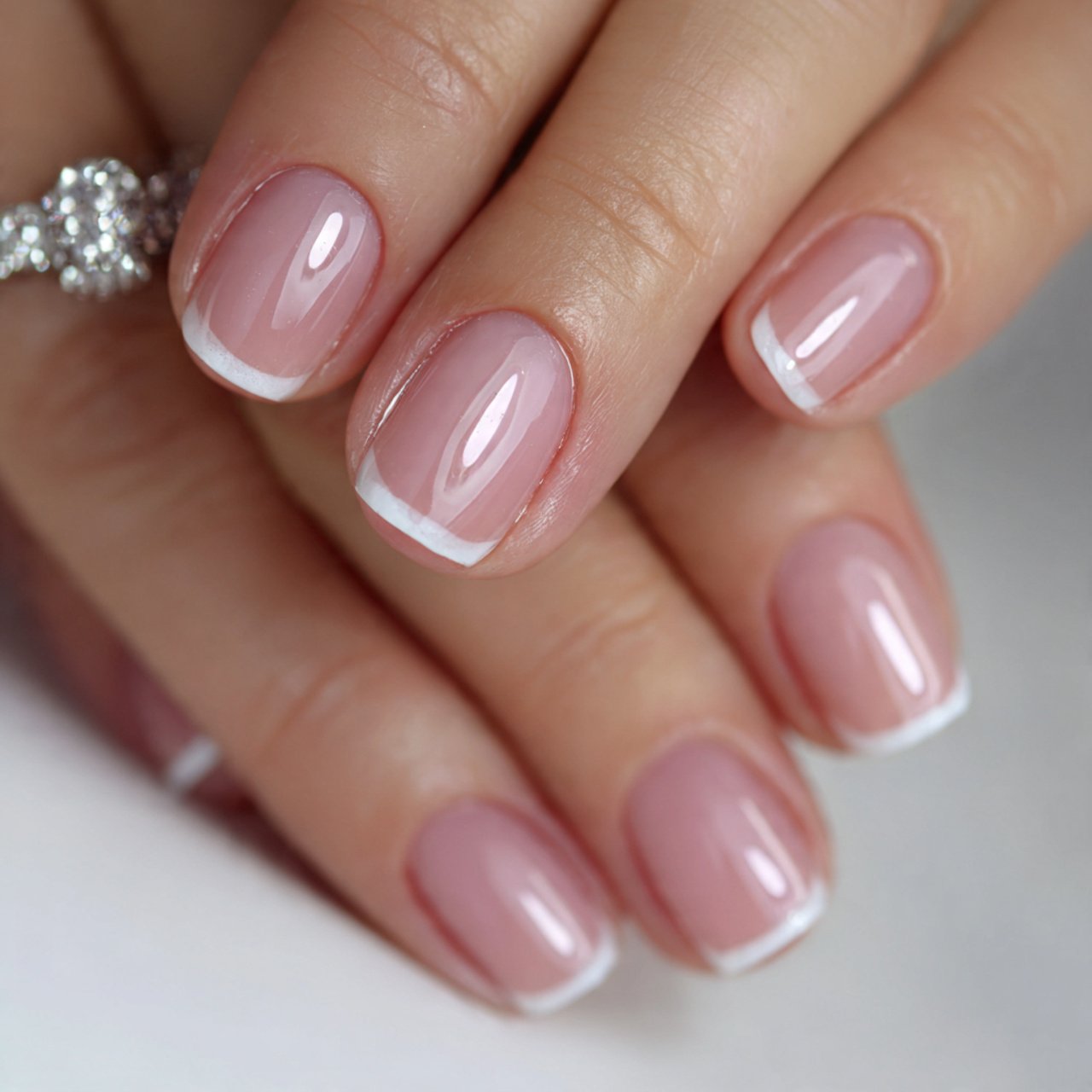 micro french tips on short nails attractive nails