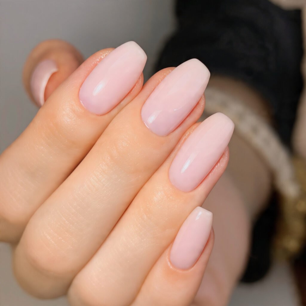 milky white cloud nails glossy attractive nails