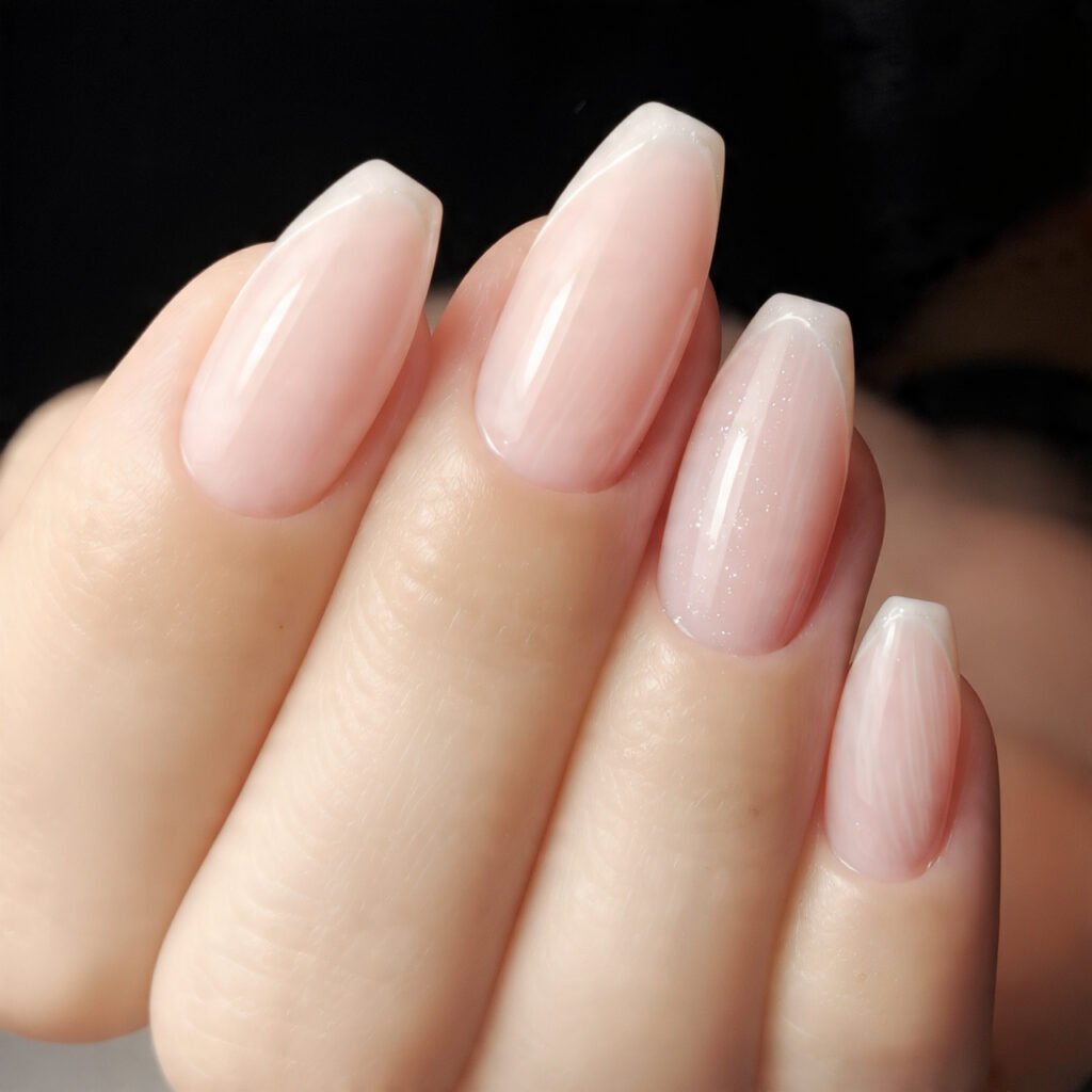 milky white snow nails creamy not chalky attractiv