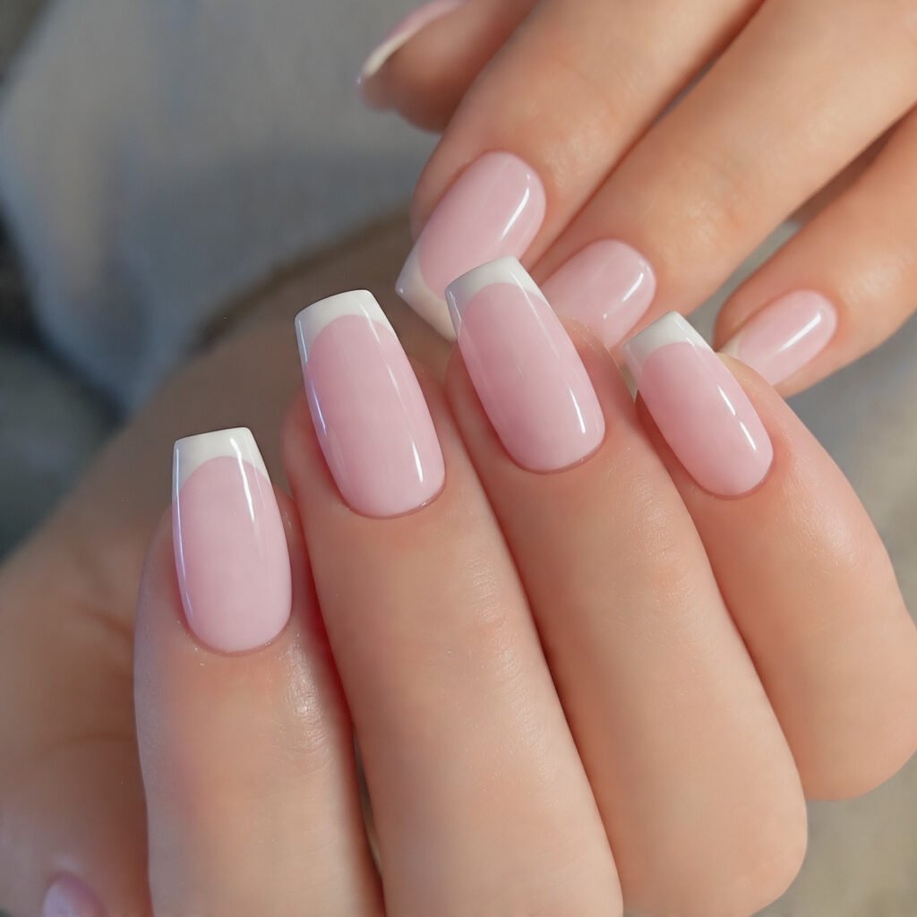 milky white snowy clean gloss attractive nails