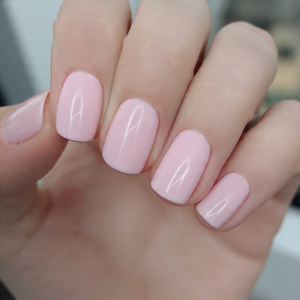 milky pink clean girl gloss attractive nails