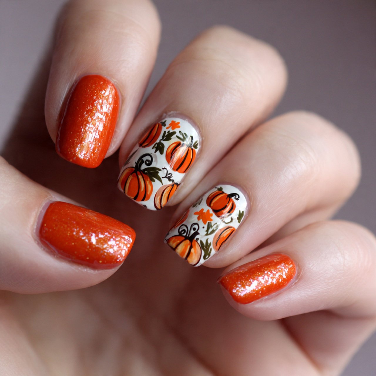 mini pumpkin designs attractive nails