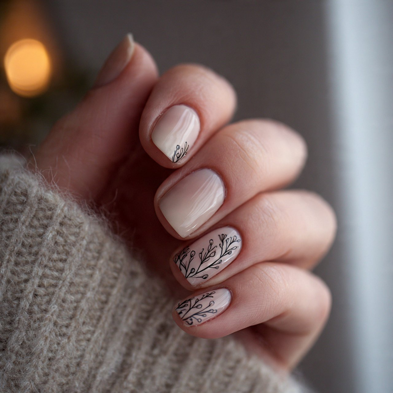 minimal line art on beige negative space details n