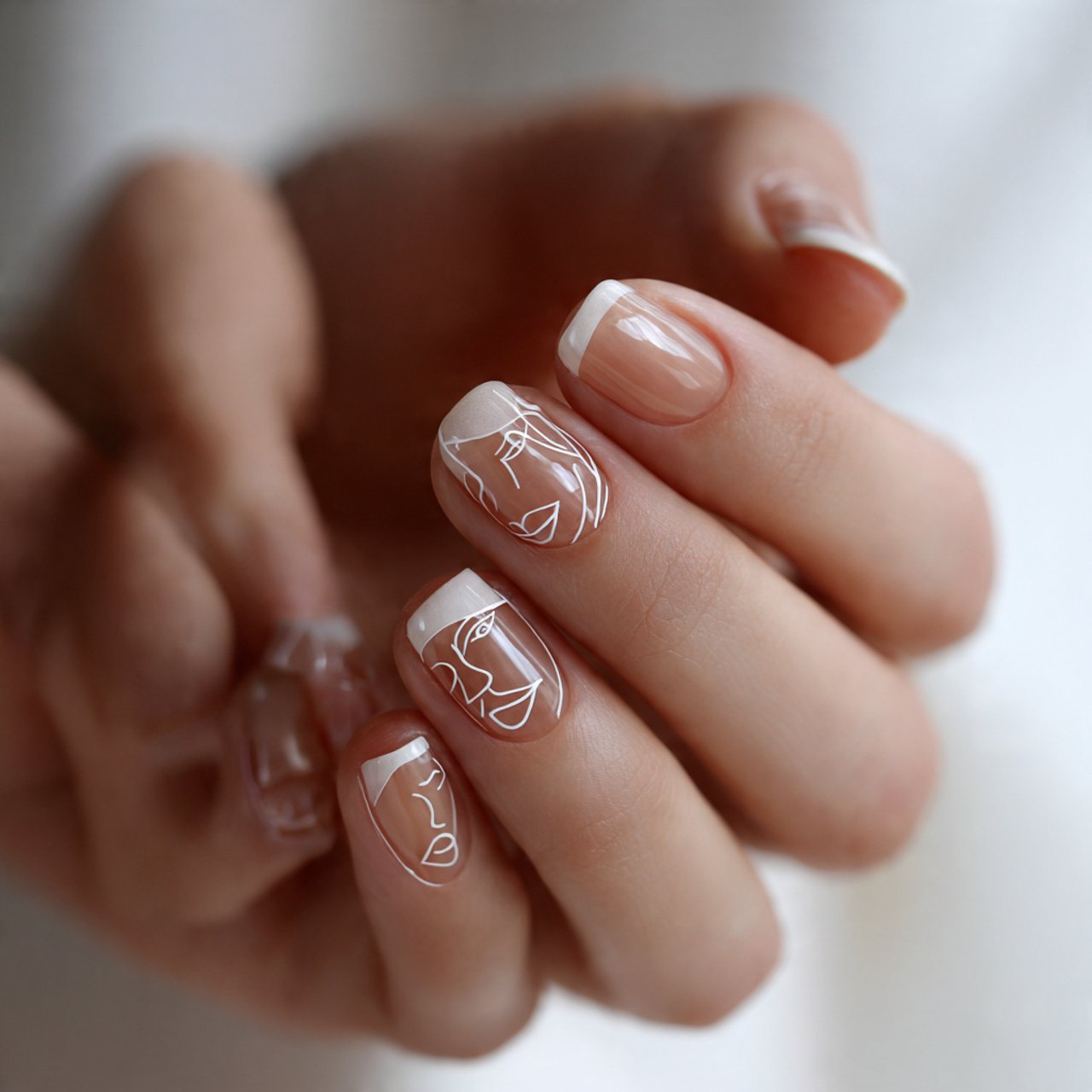 minimal line art over sheer base attractive