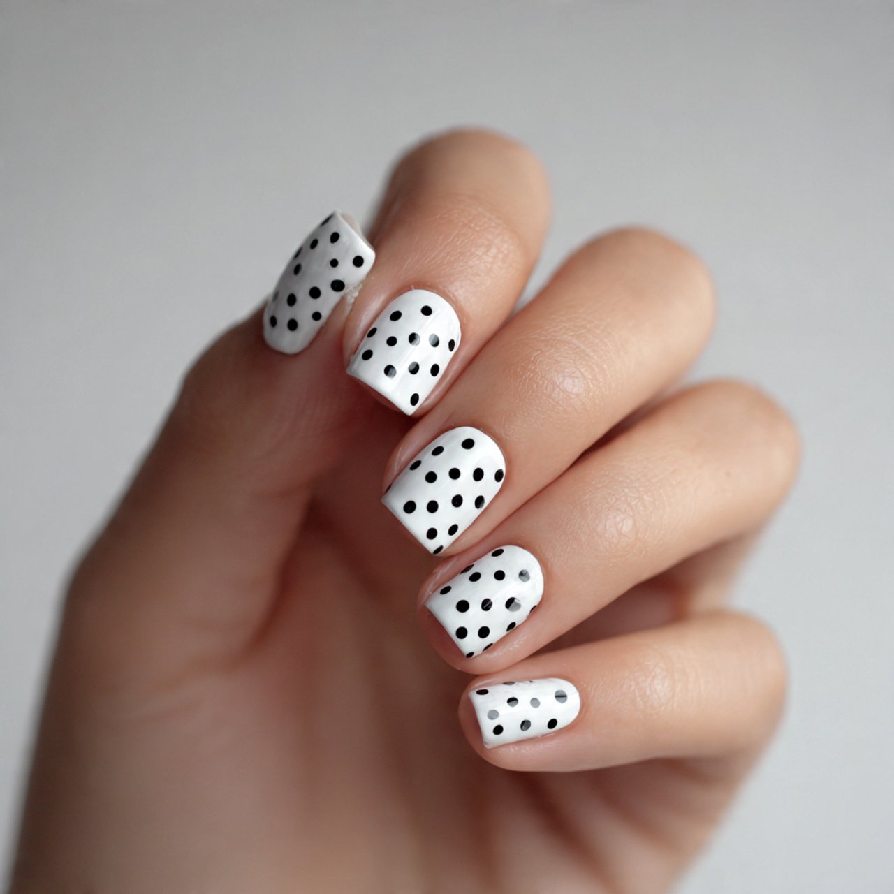 minimalist black dots on white base nature look na