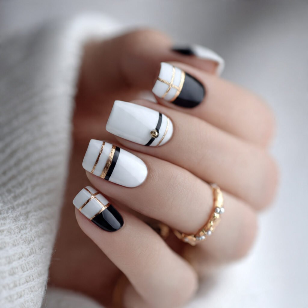 minimalist geometric designs attrcative nails