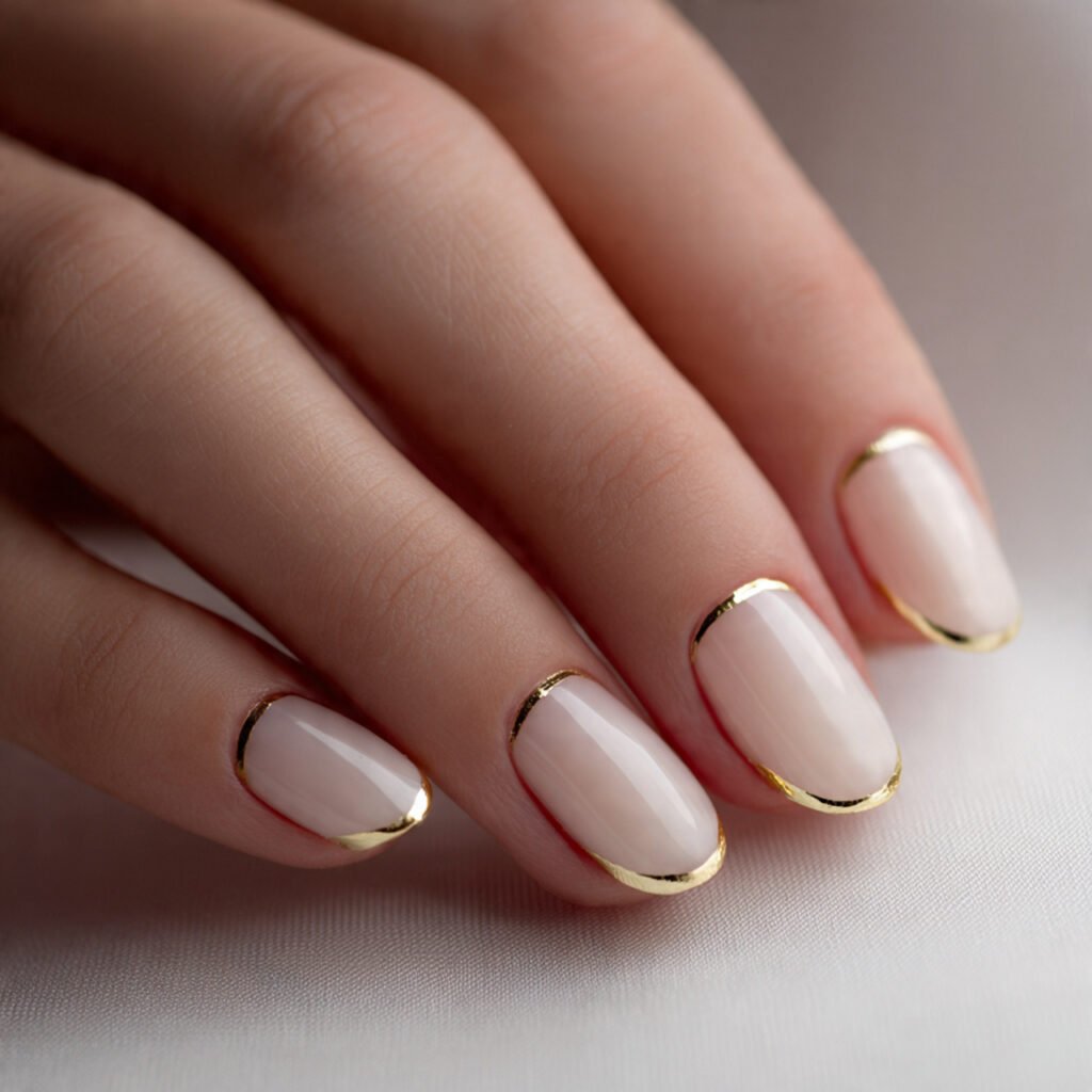 minimalist gold accents attractive nails