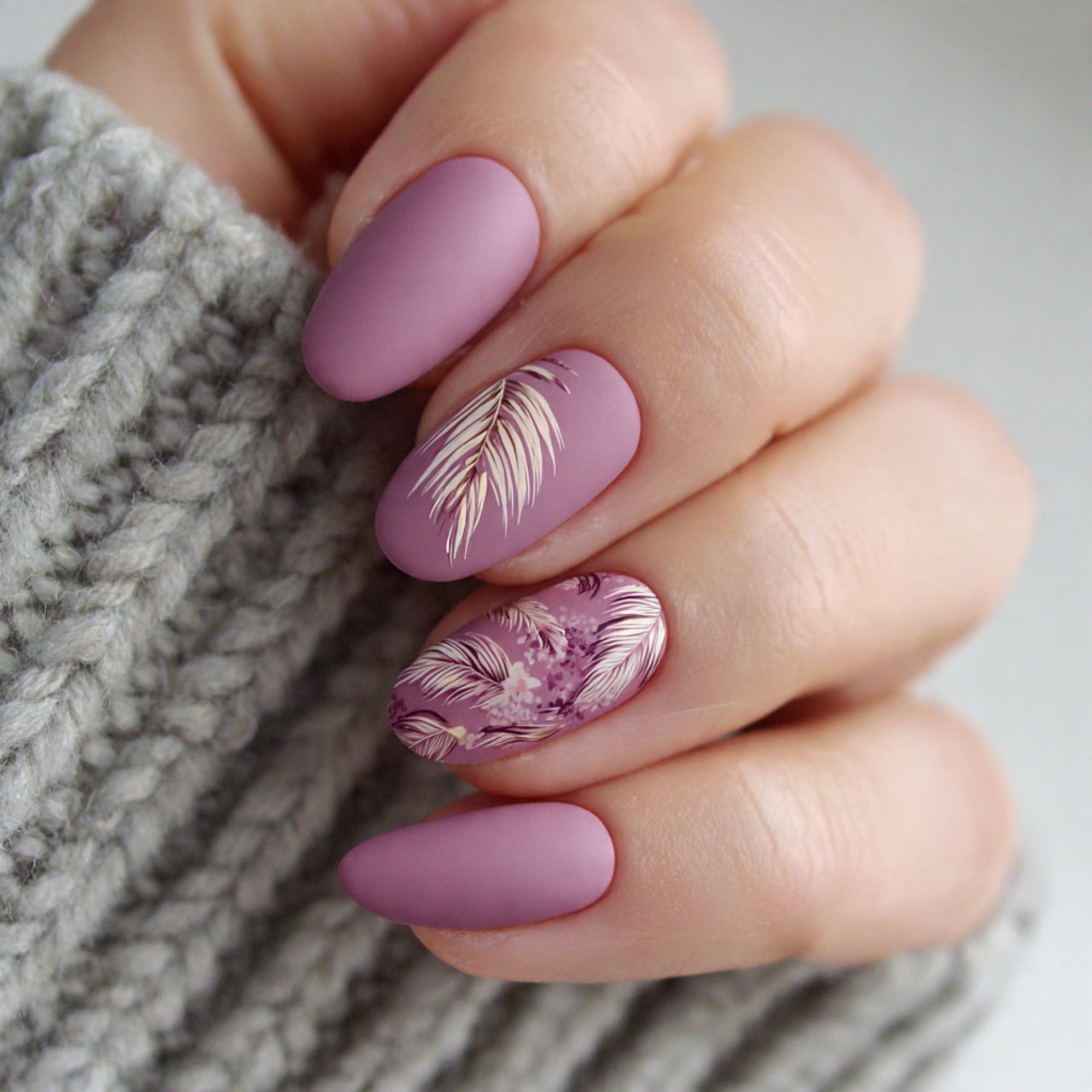 muted mauve matte nails nature look nails