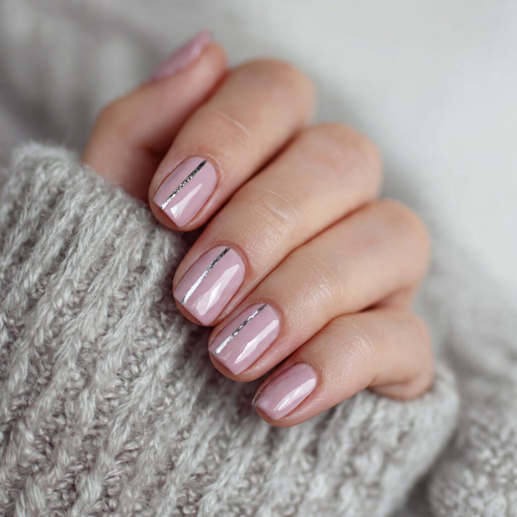 muted pink with silver line accents attractive