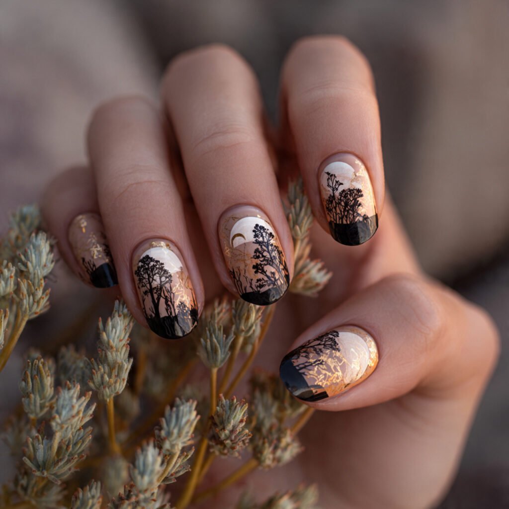 negative space cuticle half moons nature look background