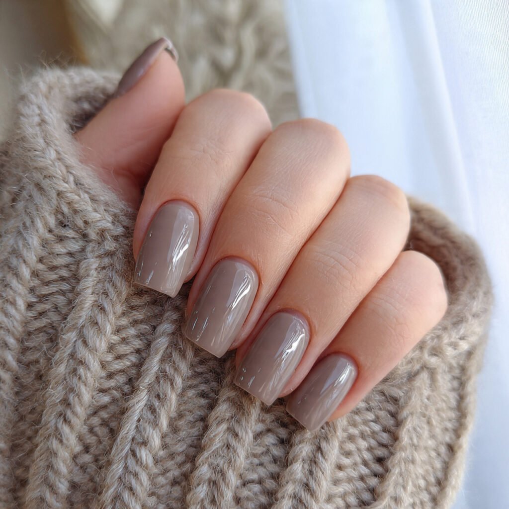 neutral taupe gloss attractive nails