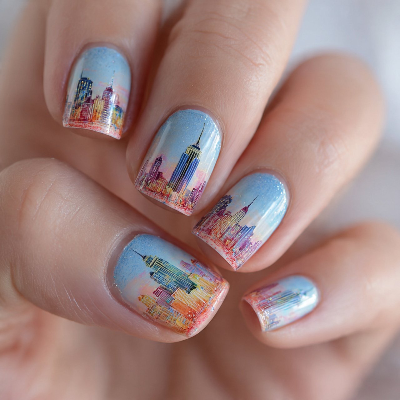 New York Nails: 15 Trendy Designs for the Ultimate Urban Manicure 1 nyc skyline nail art attractive nails