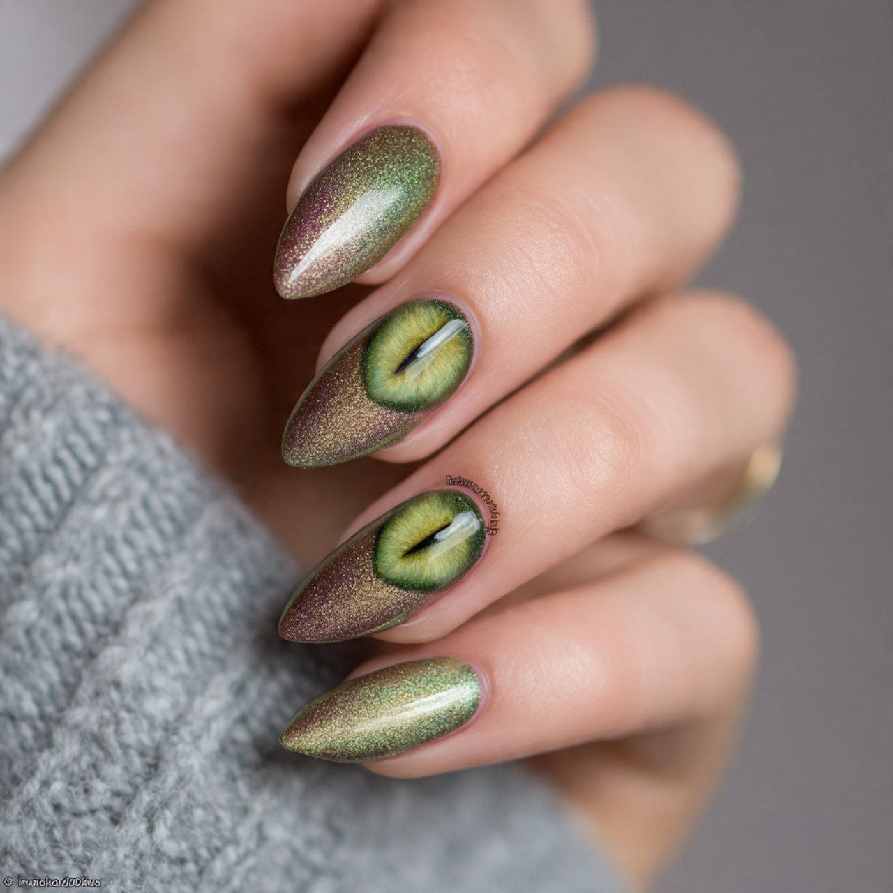ombre cat eye nails nature look nails