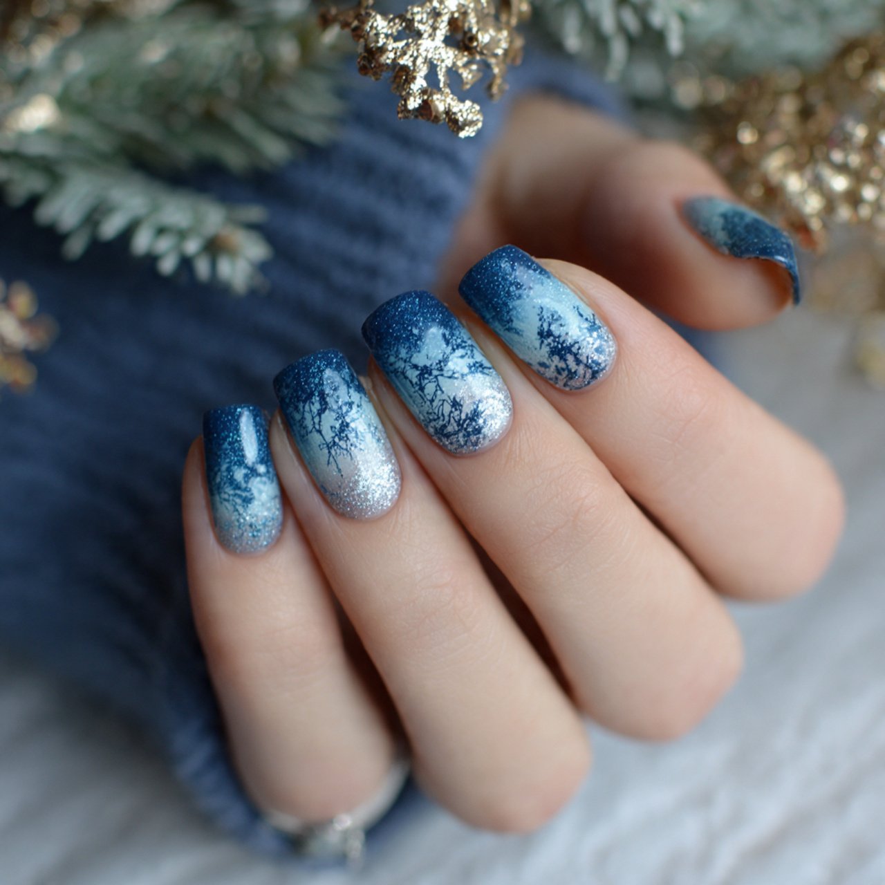 ombre winter nails nature looks nails