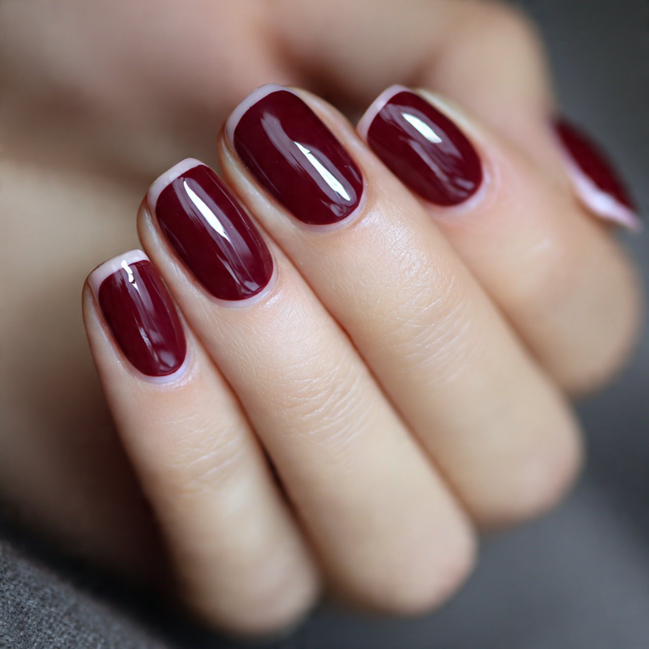 oxblood deep french nails attractive nails