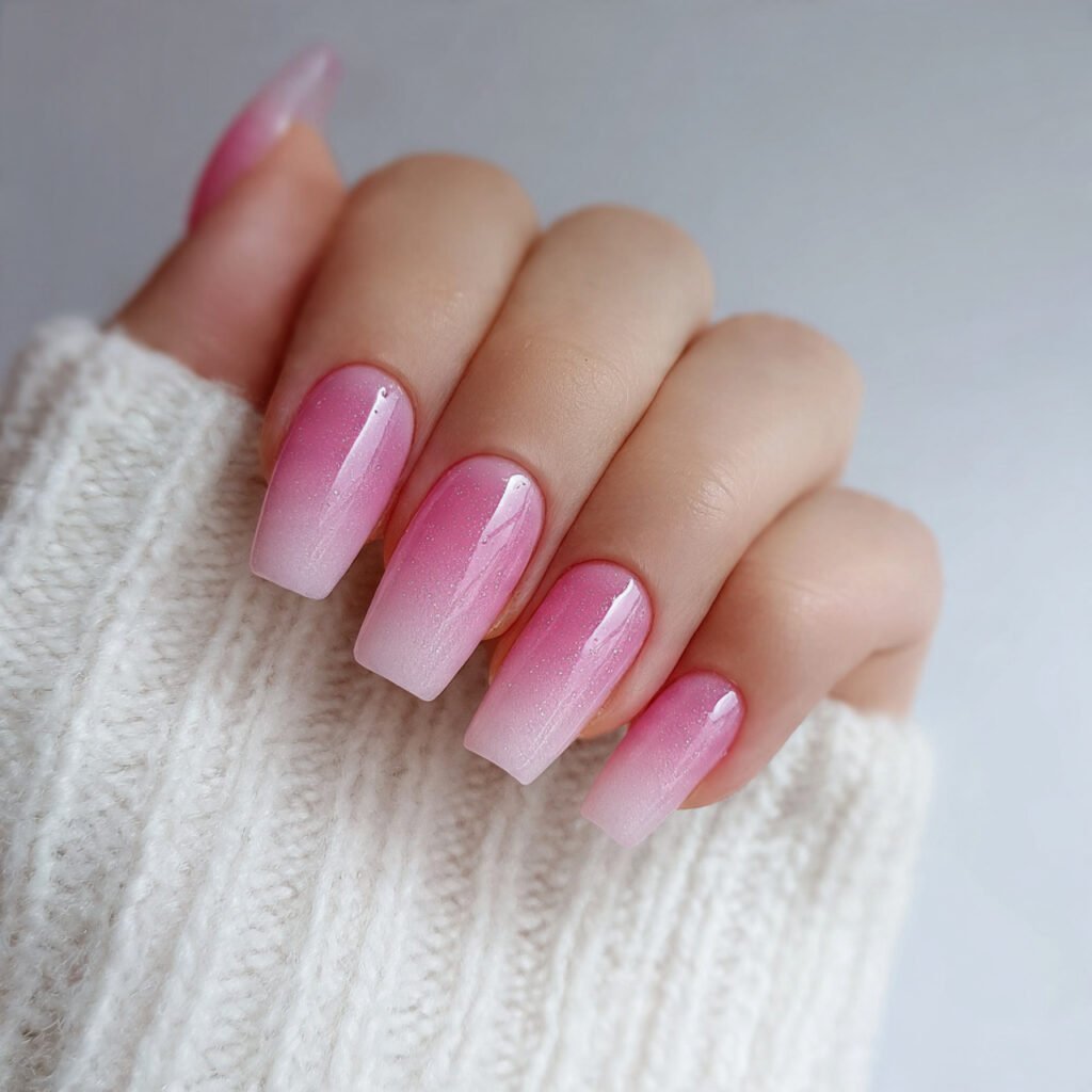 pale pink ombre attractive nails