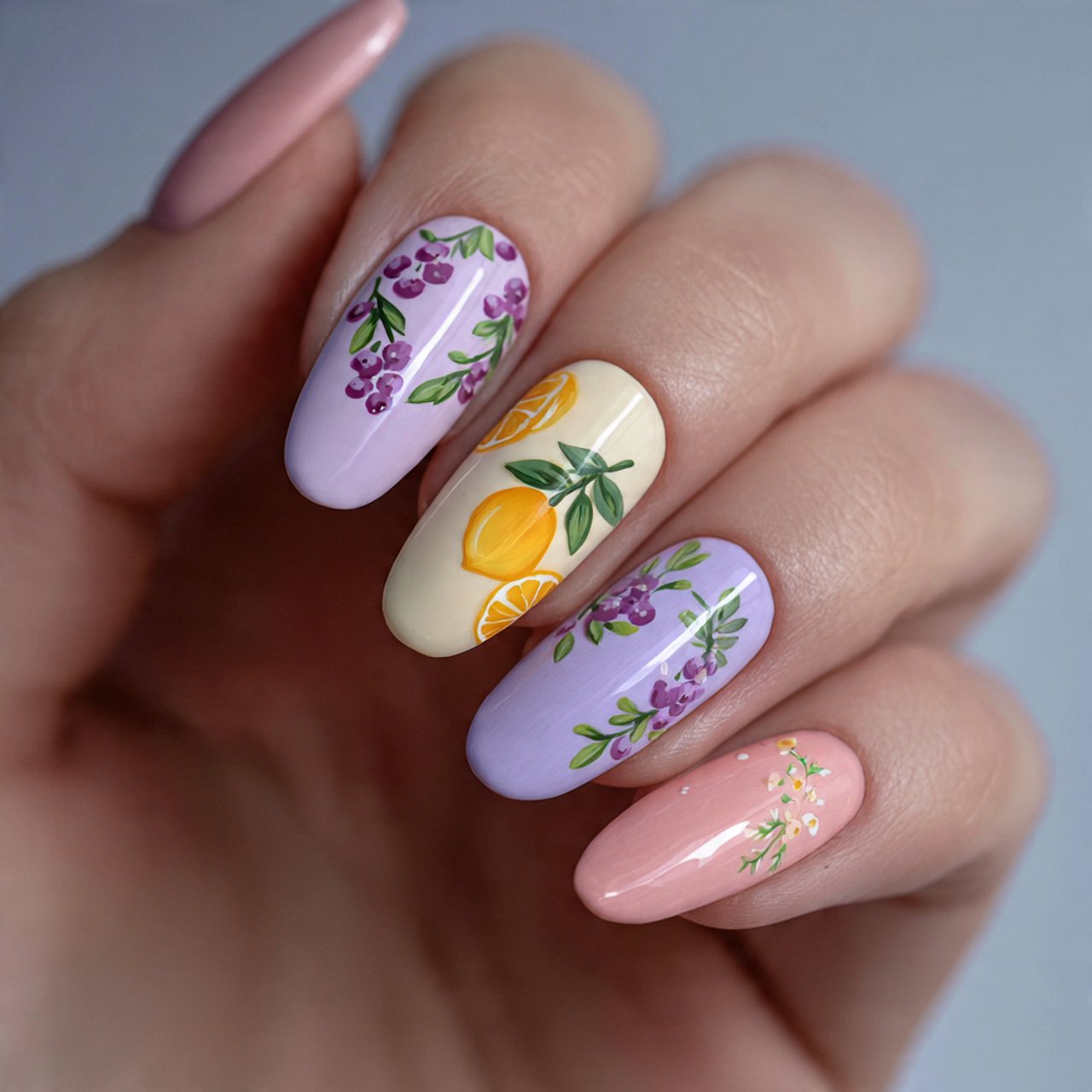 pastel halloween kawaii nails nature look nails