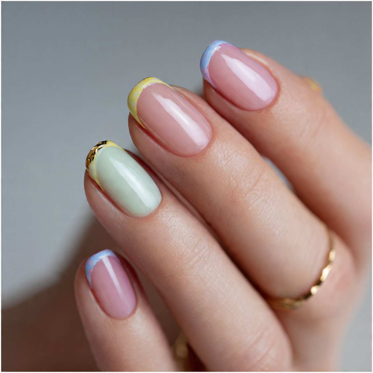 pastel micro french tips attractive nails