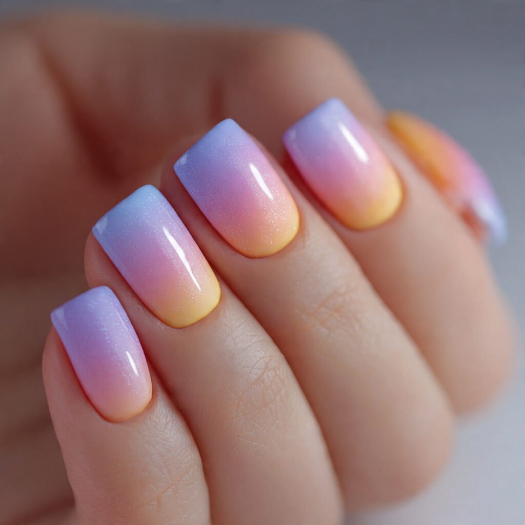 pastel ombre short nails attractive nails
