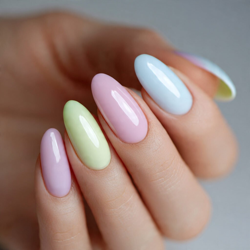 pastel french tips attractive nails