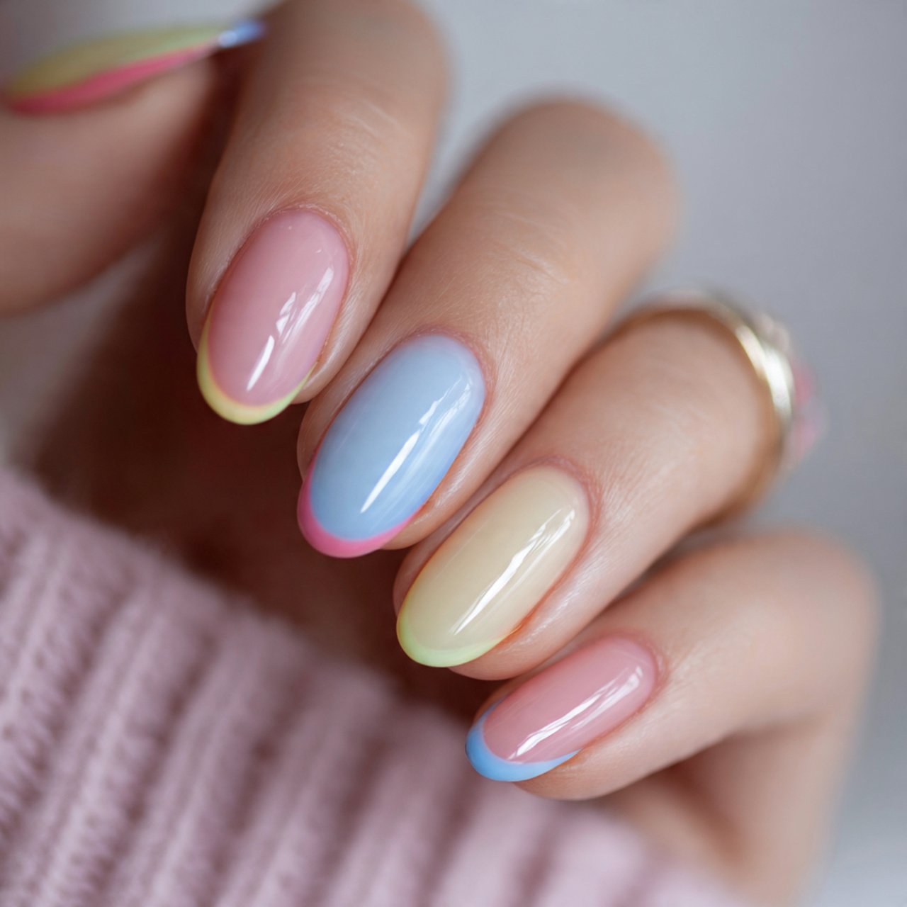 pastel micro french tips attractive nails