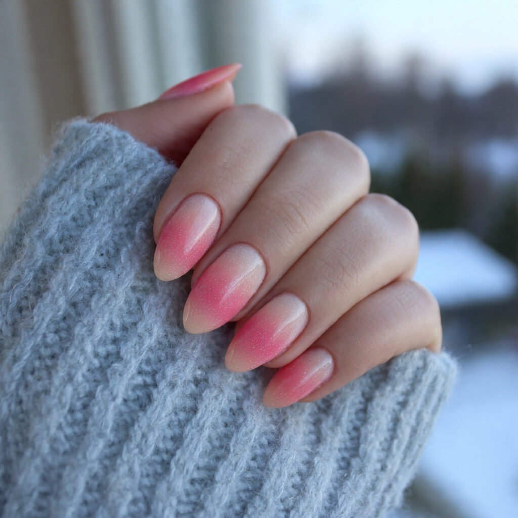 peachy pink ombre attractive nails