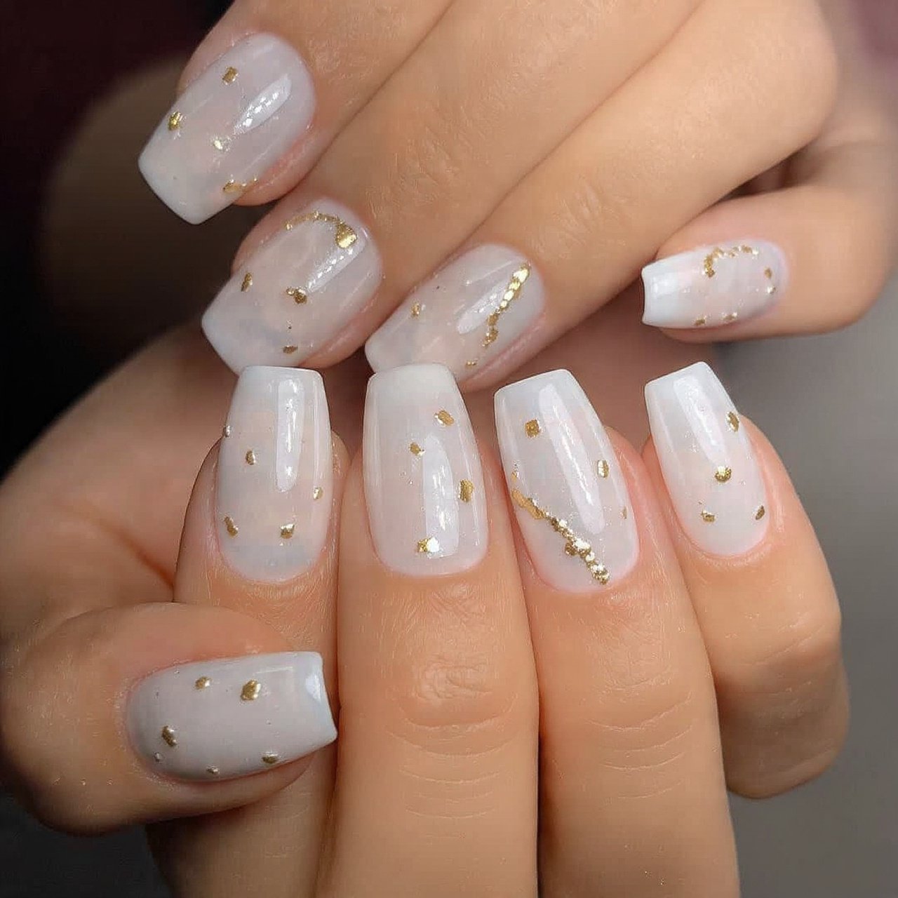 pearly glazed with gold flakes attractive