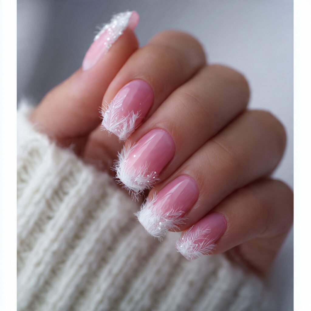 pink and white feather nails attractive nails