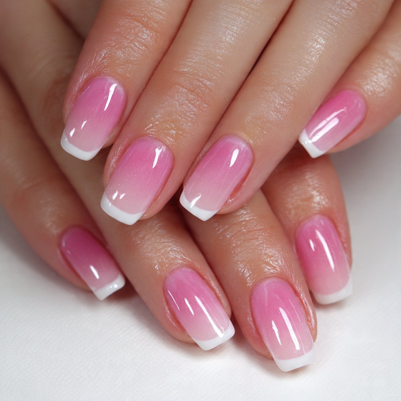 pink and white ombre french tips attractive nails