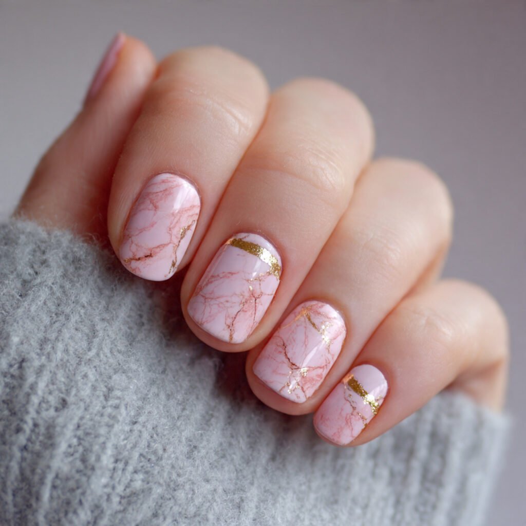 pink marble nails attractive nails
