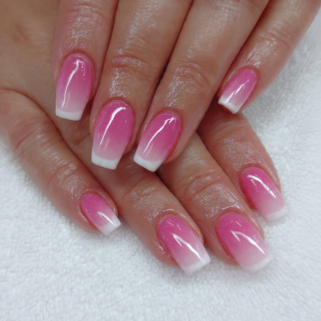 pink ombre french tips attractive nails