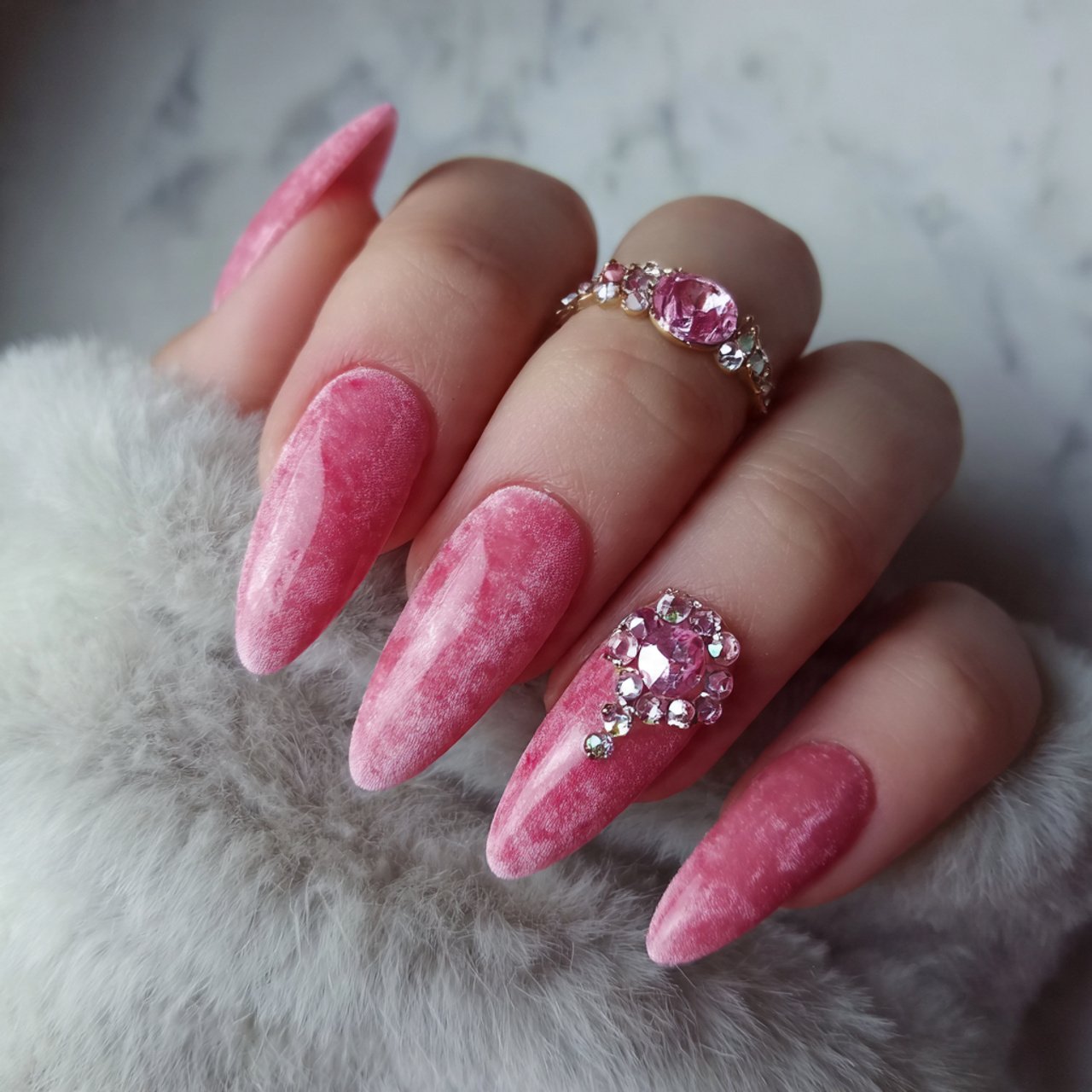 pink velvet nails attractive nails