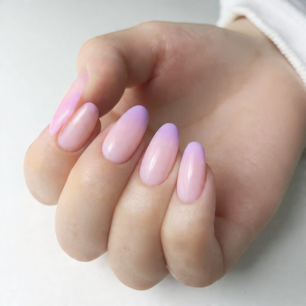 pink to ombr soft baby boomer blend nails