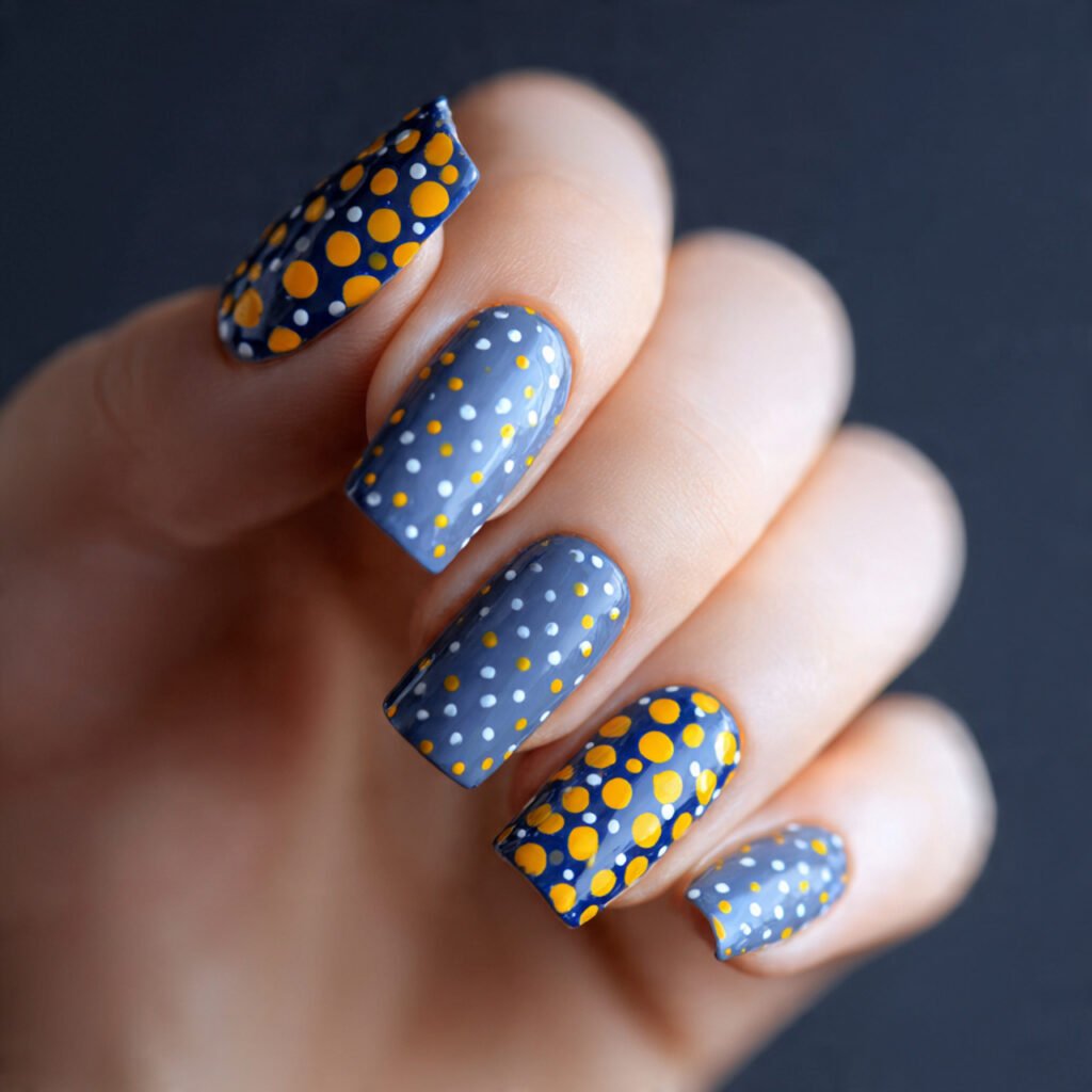 polka dot design attractive nails