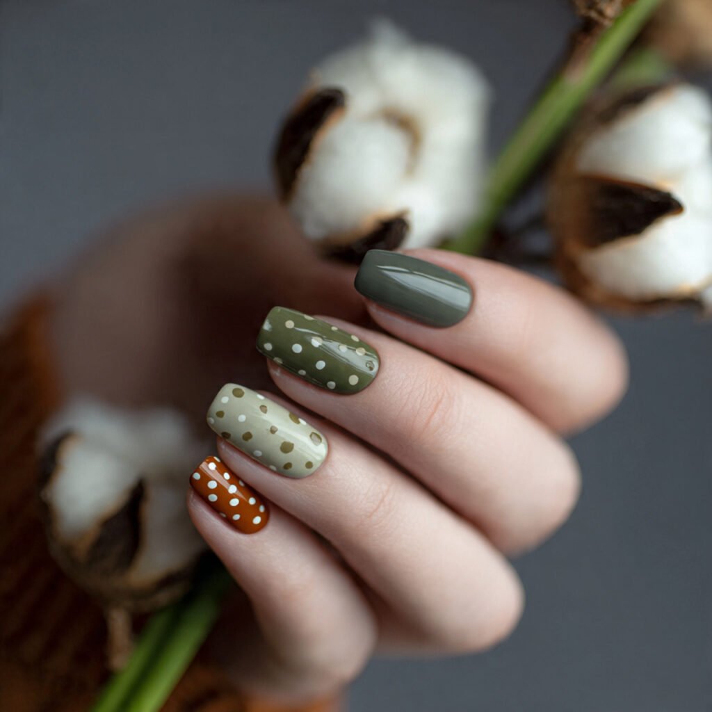 polka dot accent nail only easy wear