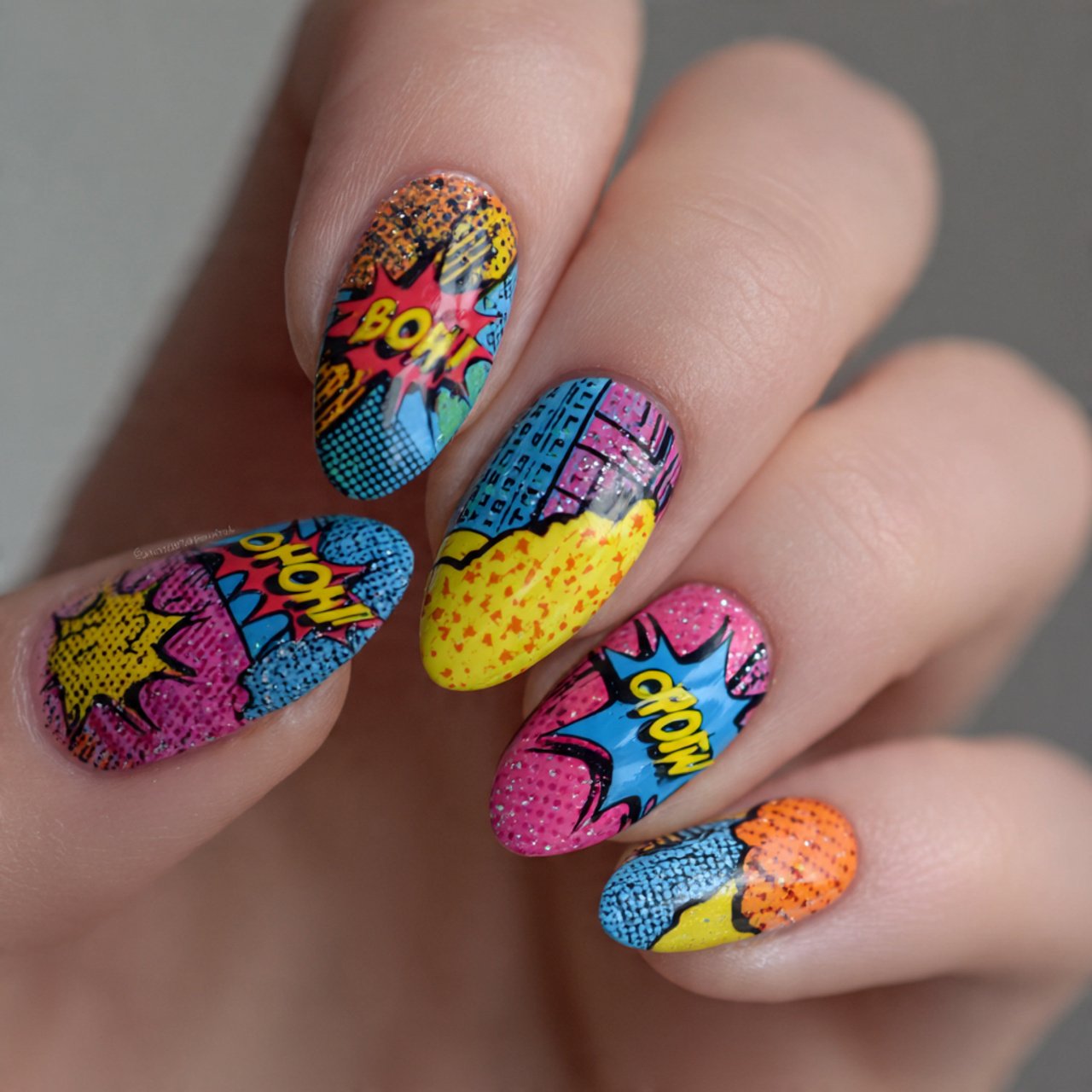 New York Nails: 15 Trendy Designs for the Ultimate Urban Manicure 9 pop art inspired nails decent look nails