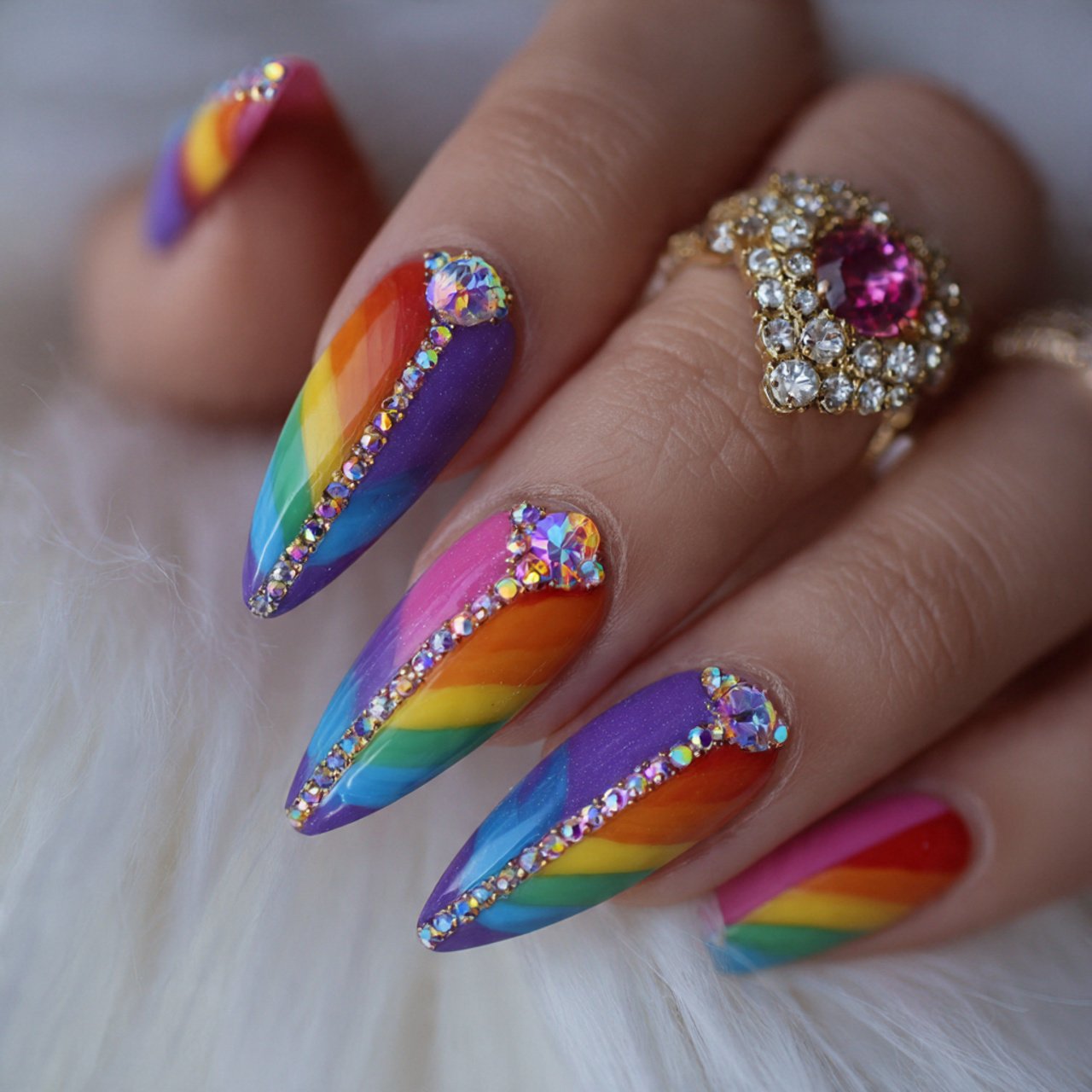 rainbow nails attractive nails