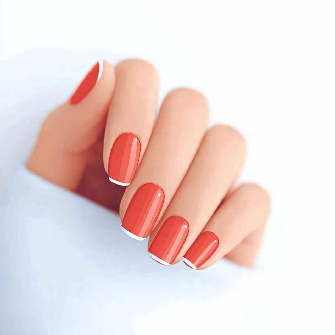 red cat eye nails with silver stripes nature looks