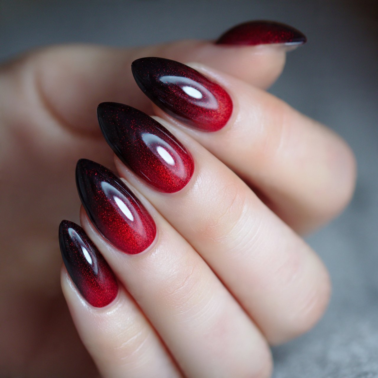 red ombre cat eye nails attractive look nails