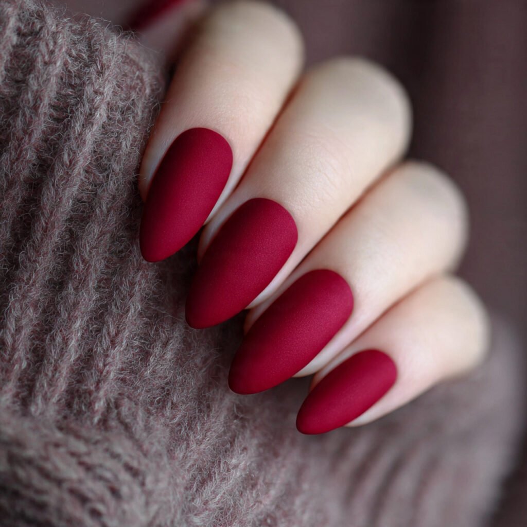 red with a matte topcoat attractive nails