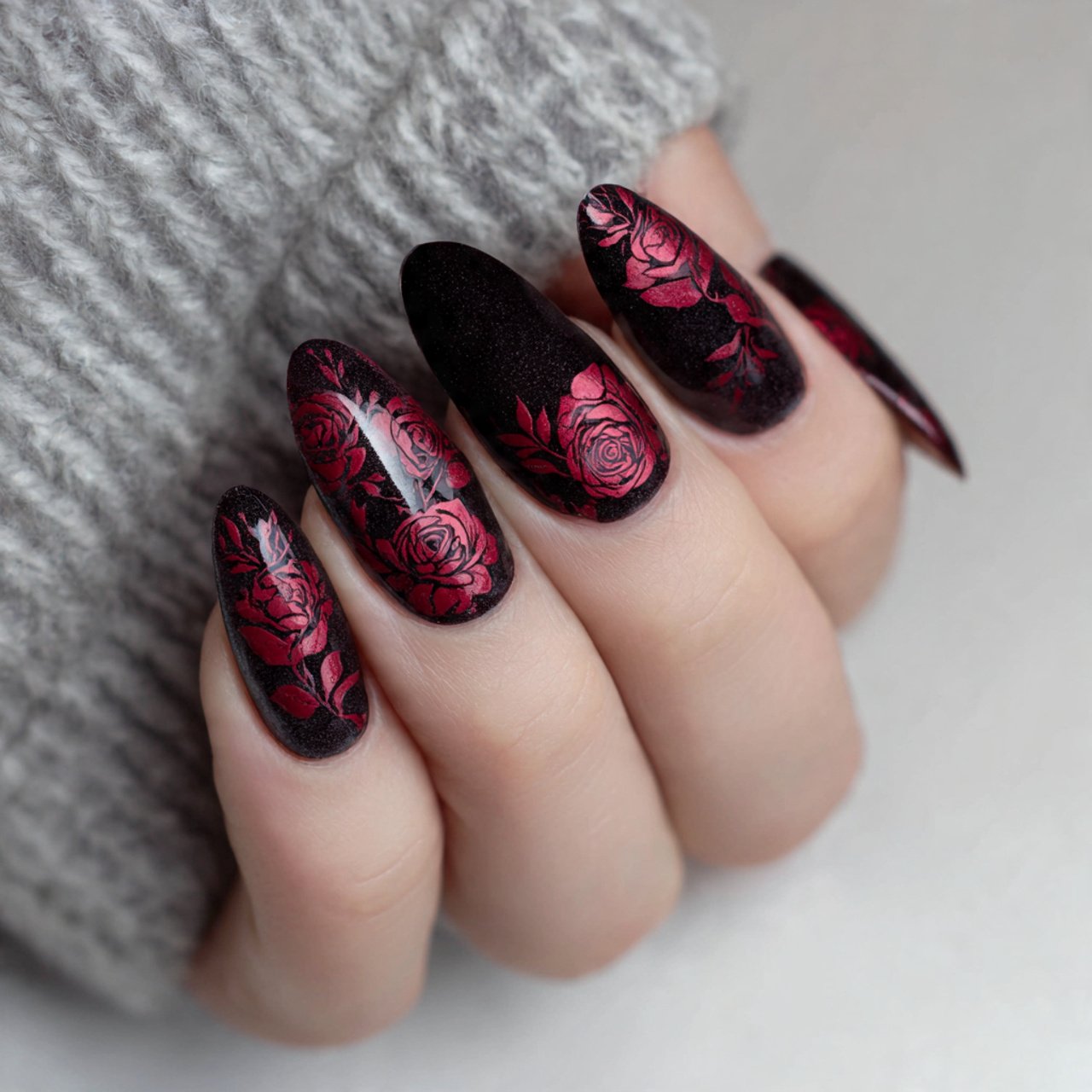 rose velvet cat eye nails nature looks nails