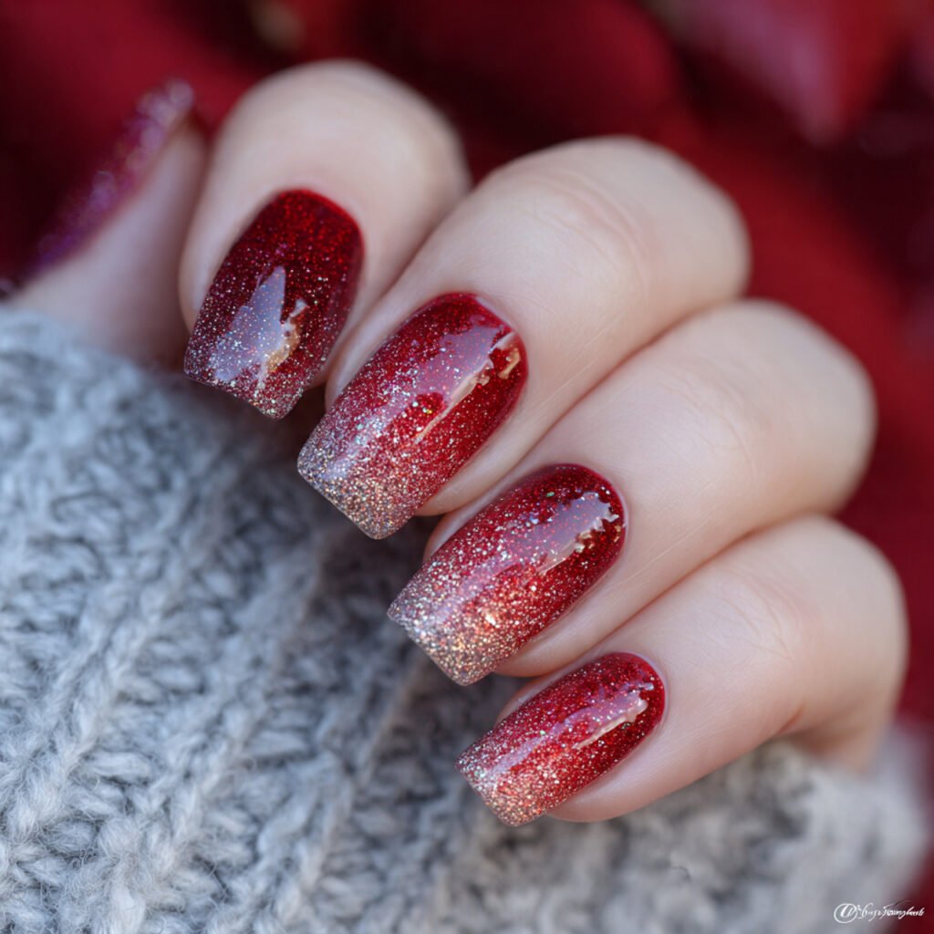 ruby glitter gradient refined sparkle fade attractive