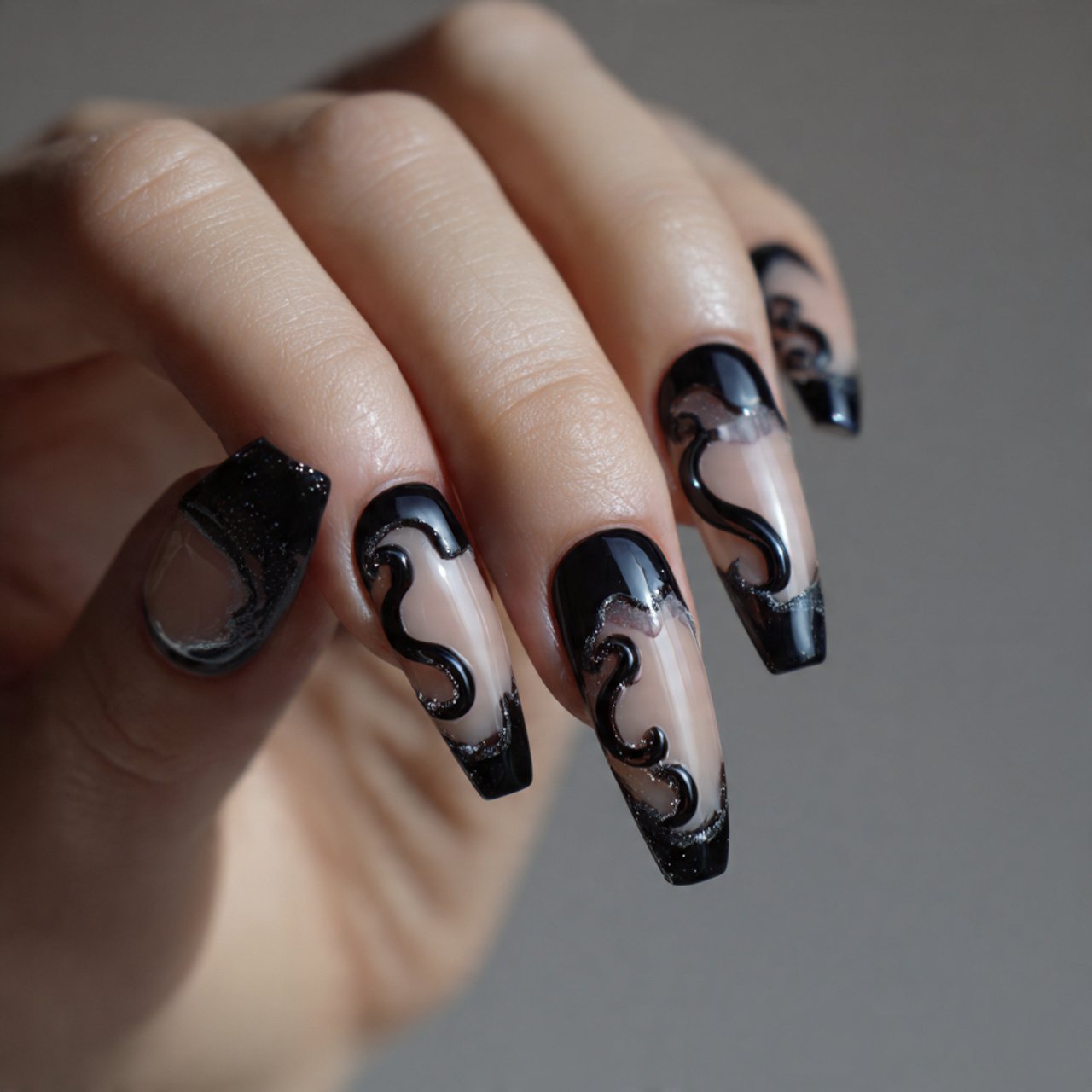 sculpted negative space attractive look nails