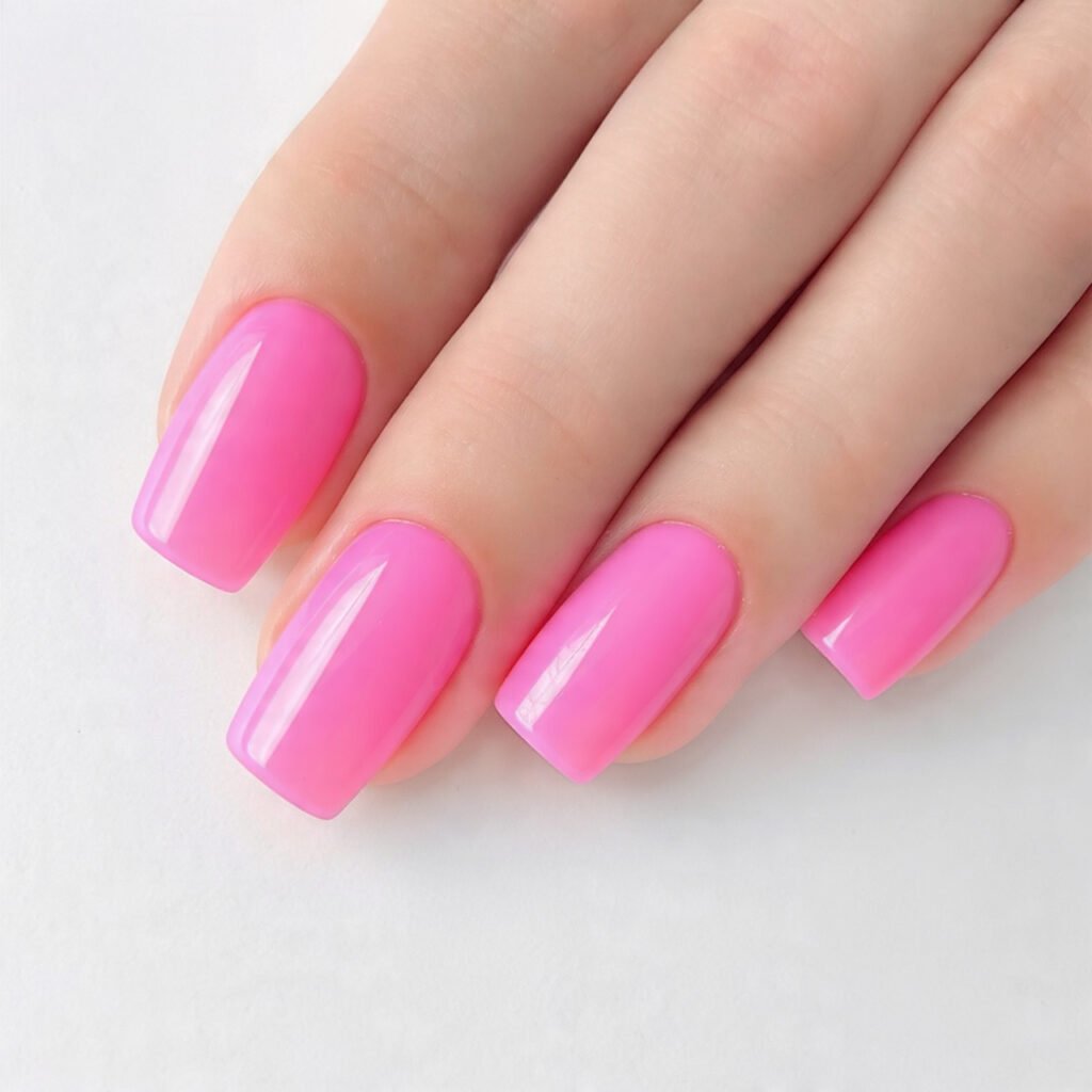 sheer lip gloss pink high shine attractive nails