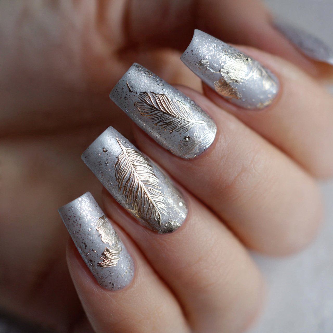 silver leaf accents attractive nails