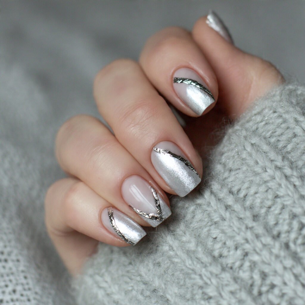 silver micro french icy twist on classic attractiv