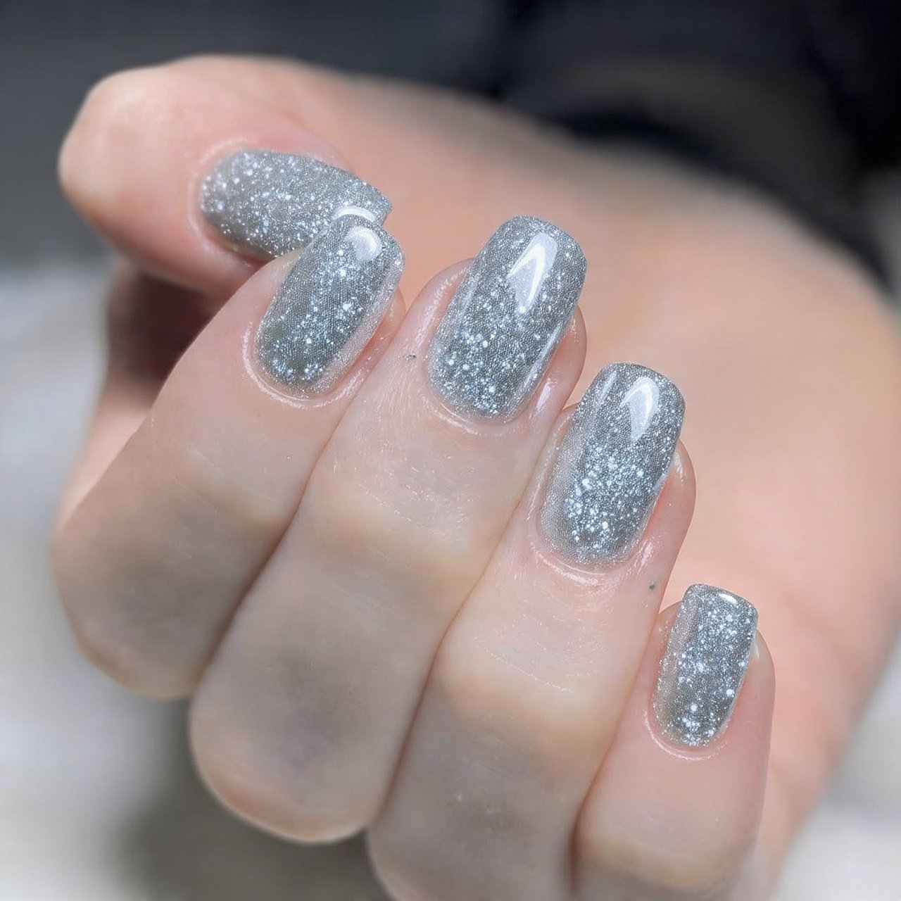 silver glitter french fade icy baby boomer