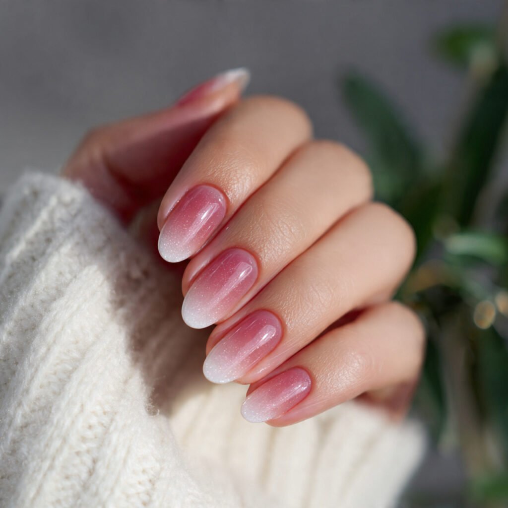 simple french ombre attractive nails