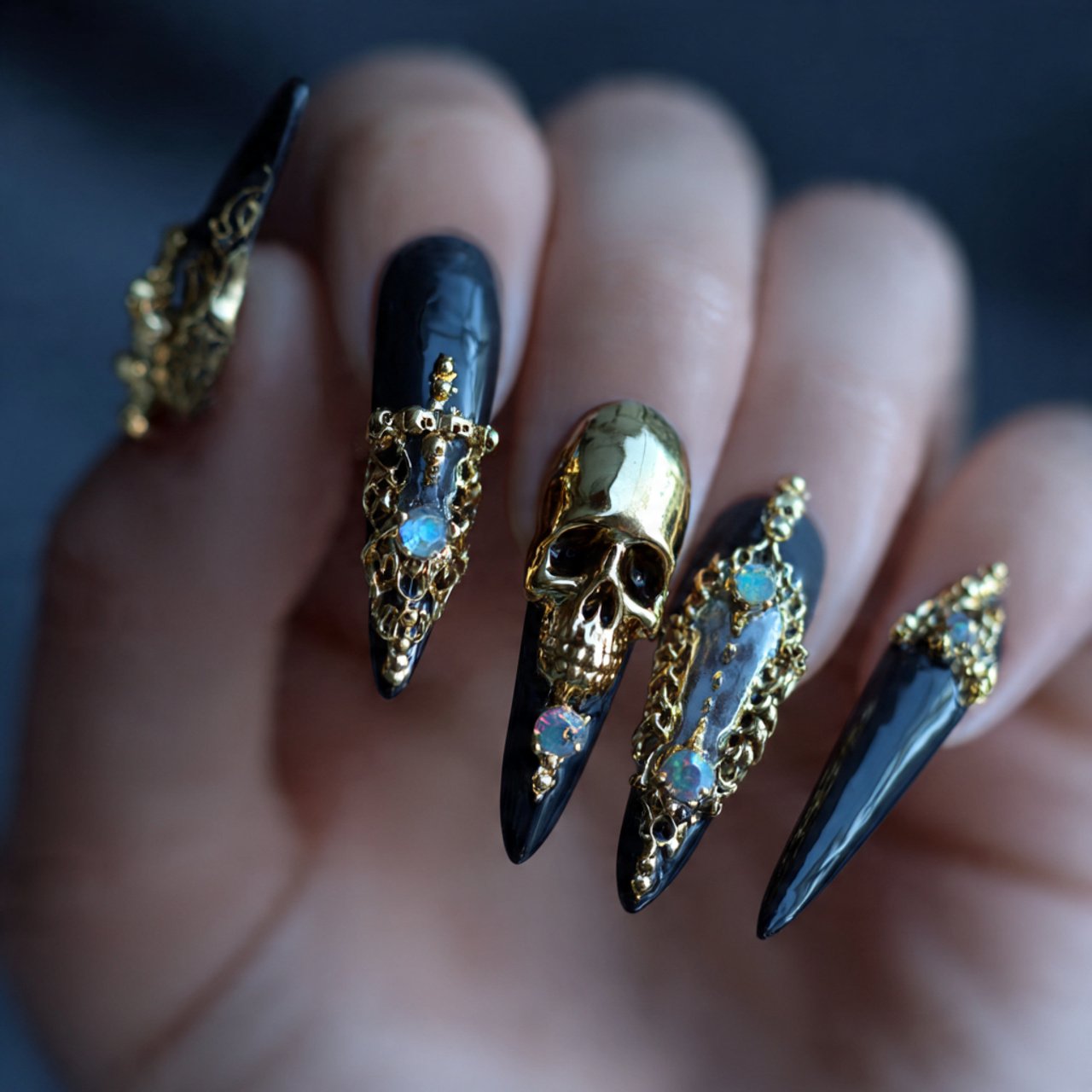 skeleton hand art attractive nails