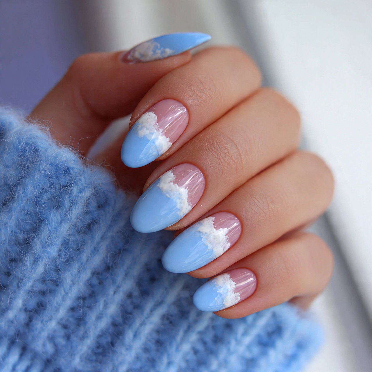 sky blue tips with soft cloud detail